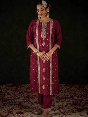 Women Ethnic Motifs Printed Regular Kurta with Trousers & With Dupatta 5
