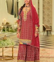 Women Ethnic Motifs Embroidered Panelled Gotta Patti Kurta with Sharara & With Dupatta