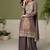 Brown digital print chinon silk blend kurta palazzo set