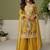 Yellow digital print chinon silk blend kurta palazzo set