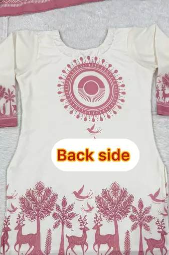 Off white cambric cotton kurta farshi salwar set
