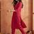 Maroon Solid A-line Kurta Trousers Set