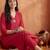 Maroon Solid A-line Kurta Trousers Set