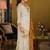 White Embroidered Straight Kurta Palazzos Dupatta Set