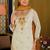White Embroidered Straight Kurta Palazzos Dupatta Set