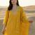 Yellow Embroidered Straight Kurta Trousers Dupatta Set