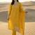 Yellow Embroidered Straight Kurta Trousers Dupatta Set