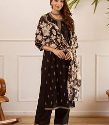 Women Ethnic Motifs Embroidered Regular Thread Work Kurta with Palazzos & With Dupatta