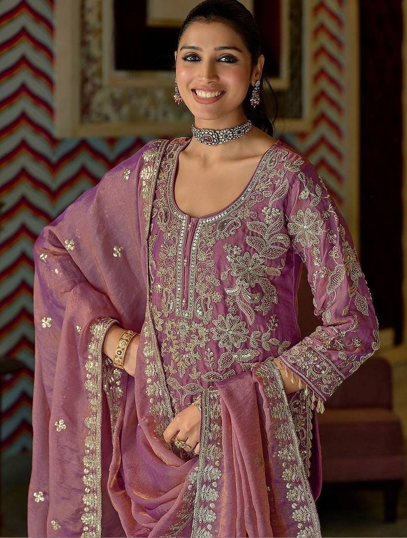 Women Ethnic Motifs Embroidered Regular Thread Work Kurta with Sharara & With Dupatta