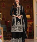 Women Ethnic Motifs Embroidered Regular Thread Work Kurta with Palazzos & With Dupatta
