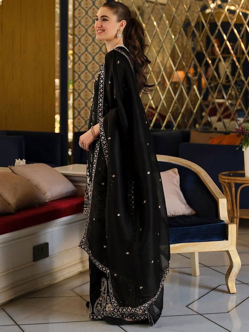 Women Ethnic Motifs Embroidered Regular Thread Work Kurta with Sharara & With Dupatta
