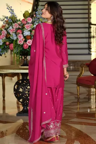 Women Ethnic Motifs Embroidered Regular Thread Work Kurta with Patiala & With Dupatta