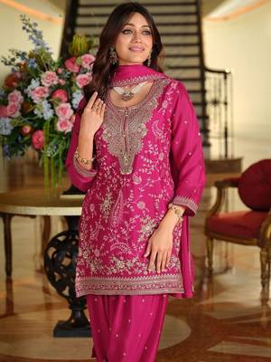 Women Ethnic Motifs Embroidered Regular Thread Work Kurta with Patiala & With Dupatta 7