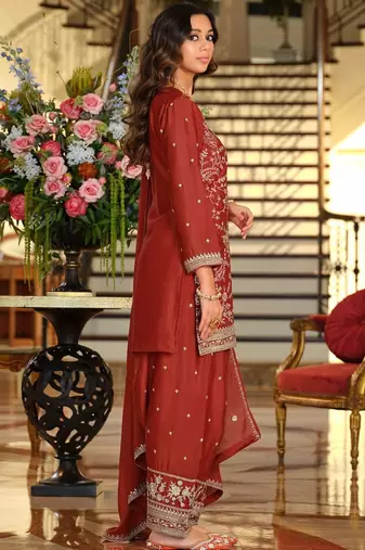 Women Ethnic Motifs Embroidered Regular Thread Work Kurta with Patiala & With Dupatta