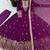 Purple georgette embroidered gown set with dupatta