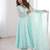 Mint green heavy faux georgette embroidered anarkali suit set