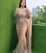 Cream  Color Sequins And Embroidery work  Net