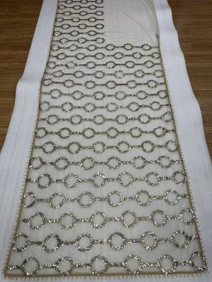 Cream  Color Sequins And Embroidery work  Net 5