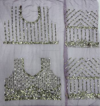 Purple  Color Sequins And Embroidery work  Net 3
