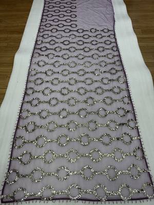 Purple  Color Sequins And Embroidery work  Net 5