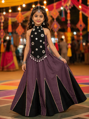 exclusive kids premium navratrichaniya choli collection-2026 mirror & kodi lace work garba & dandiya dress. 2