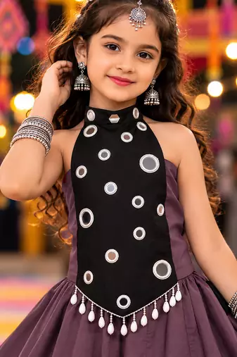 exclusive kids premium navratrichaniya choli collection-2026 mirror & kodi lace work garba & dandiya dress.