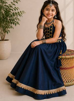 exclusive kids premium navratrichaniya choli collection-2026 mirror & kodi lace work garba & dandiya dress. 2