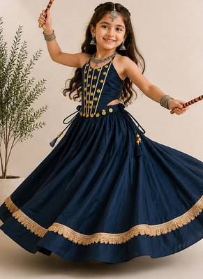 exclusive kids premium navratrichaniya choli collection-2026 mirror & kodi lace work garba & dandiya dress. 3