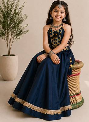 exclusive kids premium navratrichaniya choli collection-2026 mirror & kodi lace work garba & dandiya dress. 4