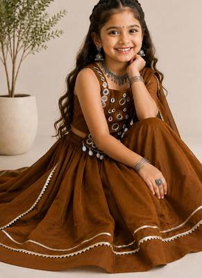 exclusive kids premium navratrichaniya choli collection-2026 mirror & kodi lace work garba & dandiya dress. 4