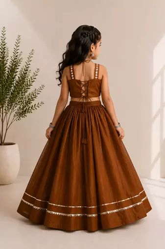 exclusive kids premium navratrichaniya choli collection-2026 mirror & kodi lace work garba & dandiya dress.