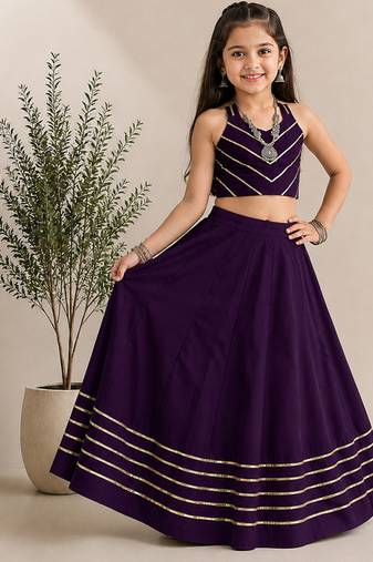 exclusive kids premium navratrichaniya choli mirror & kodi lace work garba & dandiya dress.