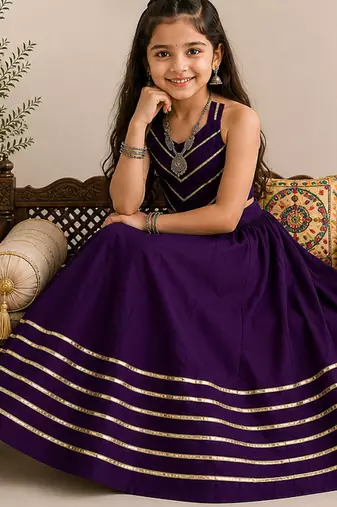 exclusive kids premium navratrichaniya choli mirror & kodi lace work garba & dandiya dress.