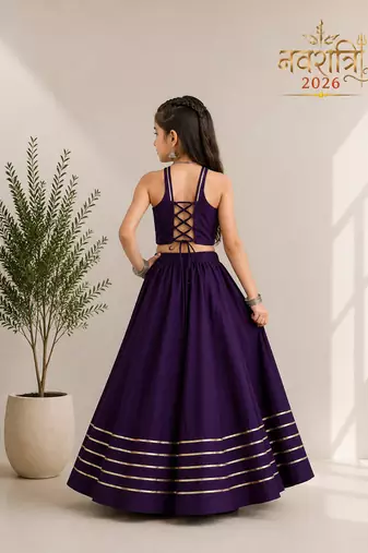 exclusive kids premium navratrichaniya choli mirror & kodi lace work garba & dandiya dress.