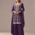 Purple blooming georgette silk blend kurta pant set