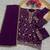 Purple blooming georgette silk blend kurta pant set