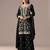 Black blooming georgette silk blend kurta pant set