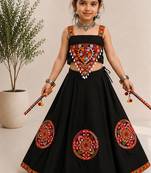 exclusive kids premium navratrichaniya choli collection-2026 mirror & kodi lace work garba & dandiya dress.