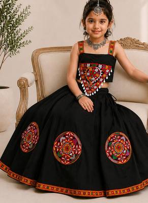 exclusive kids premium navratrichaniya choli collection-2026 mirror & kodi lace work garba & dandiya dress. 5