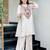 Embroidered French Crepe Flared Kurta and Palazzo Set