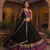 Black designer faux georgette lehenga choli set with real mirror work