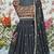 Black faux georgette lehenga choli set with real mirror work