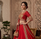 Women's Red Embroidered Chinon Bridal Lehenga Choli Set with Heavy Zari Work, V-Neck Blouse & Matching Dupatta