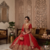 Women's Red Embroidered Chinon Bridal Lehenga Choli Set with Heavy Zari Work, V-Neck Blouse & Matching Dupatta