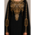 Black Gold Embroidered Luxury Kaftan with Cape