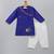 Royal blue embroidered cotton silk father son kurta combo set