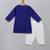 Royal blue embroidered cotton silk father son kurta combo set