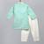 Mint green embroidered cotton silk layered father son kurta combo set