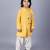Yellow embroidered cotton silk father son kurta combo set