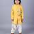Yellow embroidered cotton silk father son kurta combo set